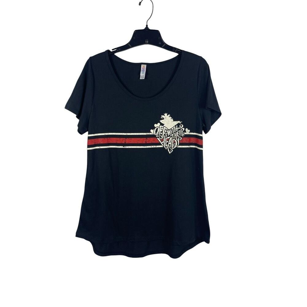 Disney Lularoe “Off With Their Heads” Alice In Wonderland T-shirt M Black NWT
